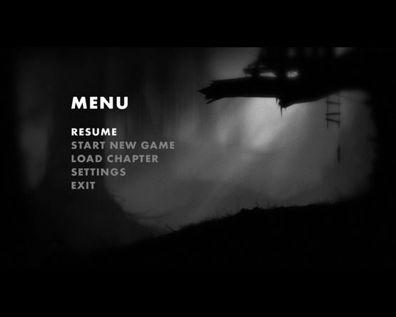 Limbo gameplay screen showing the main menu