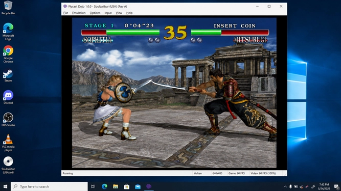 Soulcalibur playing with emulator
